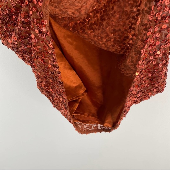 SCALA Style 47549 Burnt Orange Sequin Dress - Picture 2 of 9